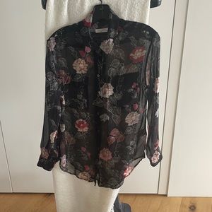 Floral sheer blouse